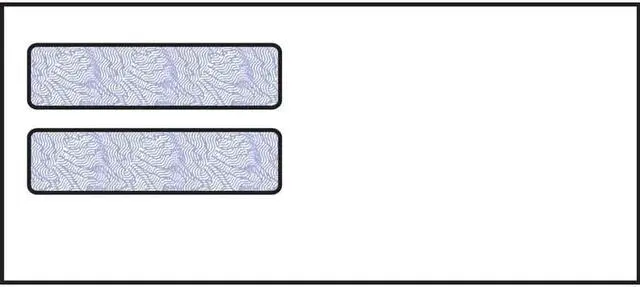 Main image of #9, Double Window Envelope, 3-7/8" x 8-7/8", 24# White Wove, Blue Woodgrain Inside Tint, (Box of 500)