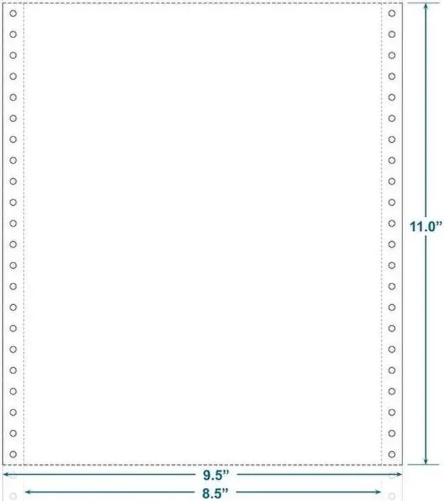 Main image of 9-1/2" x 11" (W x H) Continuous 20# Computer Paper, Blank-microperf (Carton of 2300)