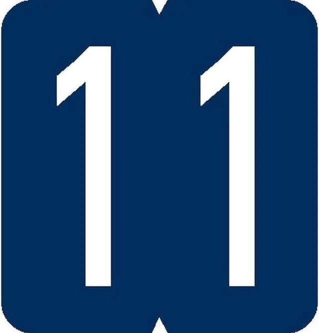 Main image of GBS Compatible Numeric "1" Labels, Laminated Stock, 1-5/16" X 1-1/4" Individual Numbers - Roll of 500