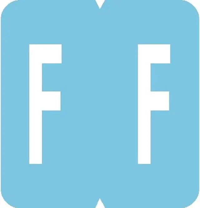 Main image of GBS Compatible "F" Labels, Laminated Stock, 1-5/16" X 1-1/4" Individual Letters - Pack of 200