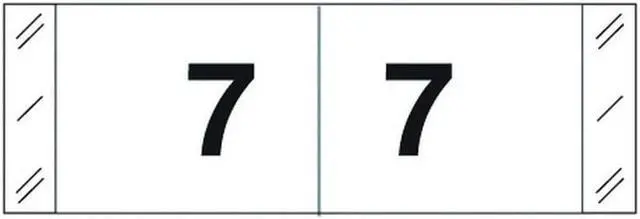 Main image of Tabbies 11830 Compatible Numeric "7" Labels, Laminated Stock, 1/2" X 1-1/2" Individual Numbers - Roll of 500