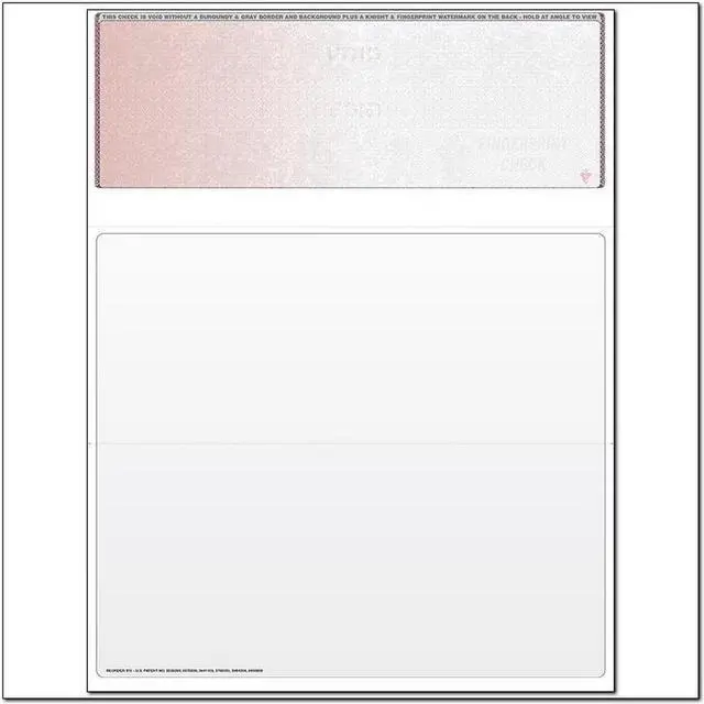 Main image of Red to Green Rainbow Laser Check, Top Position, Fingerprint II, Panels at 3-1/2 - 3-1/2 - 4 (Ream of 500)