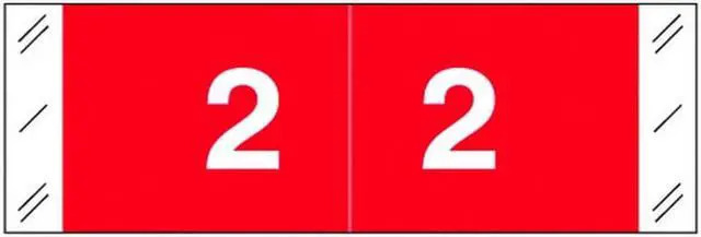 Main image of Tabbies 11850 Compatible Numeric "2" Labels, Laminated Stock, 1/2" X 1-1/2" Individual Numbers - Roll of 500