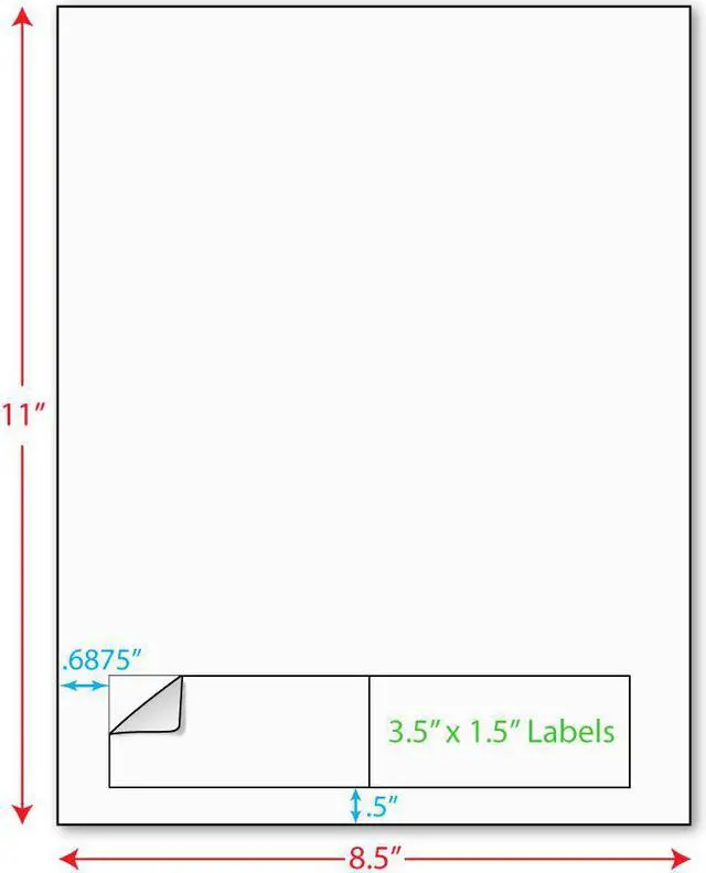Main image of 3-1/2" x 1-1/2" (3.5" x 1.5") Integrated Laser Label Form Sheets, 2 Up Labels (Carton of 1000)