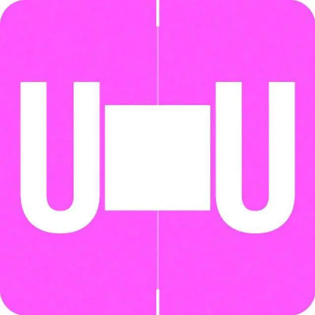 Main image of Barkley ADPK Compatible "U" Labels, Laminated Stock, 1-1/2" X 1-1/2" Individual Letters - Pack of 228