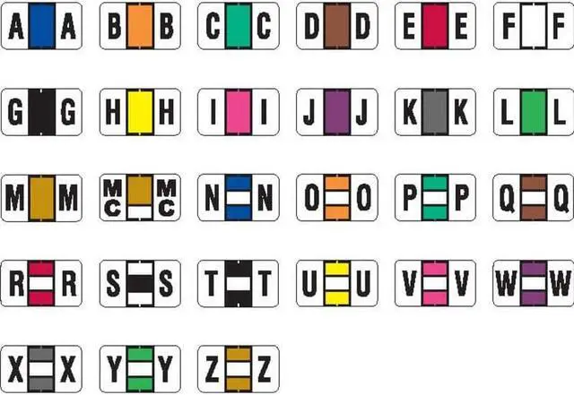 Main image of Jeter 0200 Compatible Alpha Labels, Laminated Stock, 15/16" X 1-5/8", Starter Set - 27 Rolls of 500