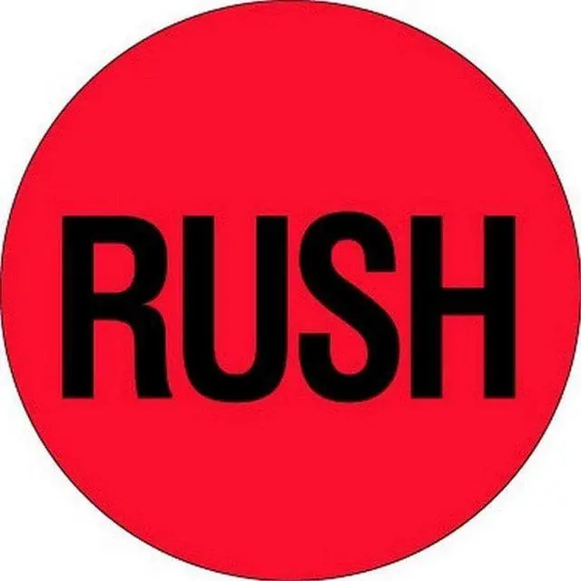 Main image of 2" Diameter Rush Circle Labels (500 per Roll)