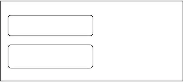 Main image of #9, Double Window Envelope, 3-7/8" x 8-7/8", 24# White Wove, (Box of 500)