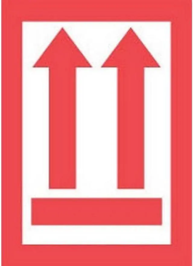 Main image of 3" x 4-1/2" White/Red Arrows Up Labels (500 per Roll)