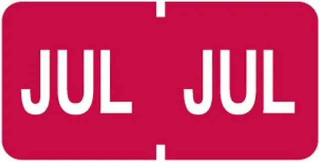 Main image of Tab Compatible "Jul" Month Labels, Vinyl Kimdura Stock, 1" X 1/2", Individual Months - Roll of 500