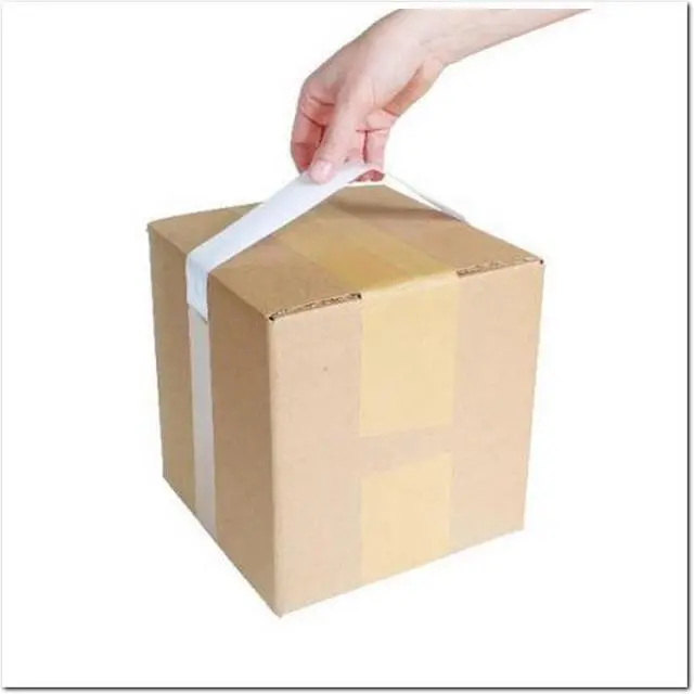 Main image of 1" x 17" Tape Handles - Plain White, 10lb. Carry Weight Capacity (3000 per Case)