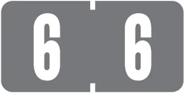 Main image of Tab Compatible Mini Numeric "6" Labels, Vinyl Kimdura Stock, 1/2" X 1" Individual Numbers - Roll of 1000