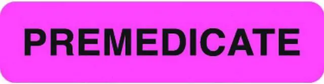 Main image of Chart Labels, Premedicate, Fluorescent Pink, 1-1/4" x 5/16", (Roll of 500)