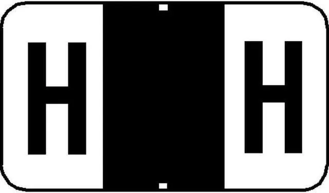 Main image of Jeter 7200 Compatible "H" Labels, Laminated Stock, 15/16" X 1-5/8", Individual Letters - Pack of 240