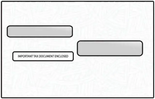 Main image of W-2 Two-Wide Forms Double Poly Window Envelopes, 5-5/8" x 9", 24#, White, Blue Wesco Inside Tint (Box of 500)