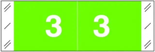 Main image of Tabbies 11850 Compatible Numeric "3" Labels, Laminated Stock, 1/2" X 1-1/2" Individual Numbers - Roll of 500