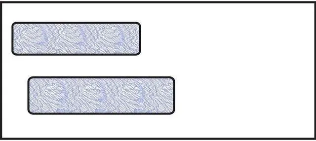 Main image of 3-3/4 x 8-5/8, Double Window Envelope, 24# White Wove, Blue Woodgrain Inside Tint, (Box of 500)