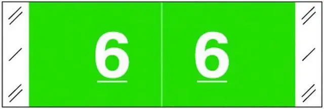 Main image of Tabbies 11850 Compatible Numeric "6" Labels, Laminated Stock, 1/2" X 1-1/2" Individual Numbers - Roll of 500