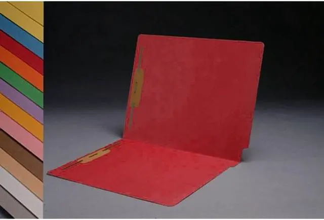 Main image of 14pt Red Folders, Full Cut 2-Ply END TAB, Letter Size, Fastener Pos #1 & #3 (Box of 50)