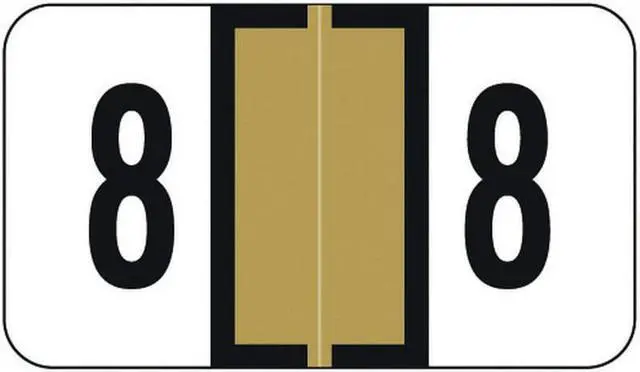 Main image of Jeter 0300 Compatible Numeric "8" Labels, Laminated Stock, 1-5/8" x 15/16" Individual Numbers - Roll of 500