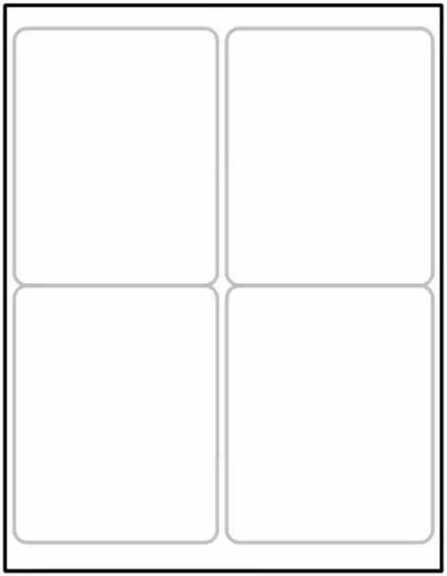 Main image of Laser Label Sheet, 4" x 5" Laser Finish, Flat Sheet and Pre-Die Cut Labels (Box of 100)