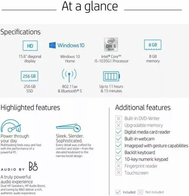 Alt view image 2 of 5 - HP Pavilion 15-cs3025od 15.6" Laptop, Intel Core i5, 8GB, 256GB SSD, Backlit Keyboard, Windows 10