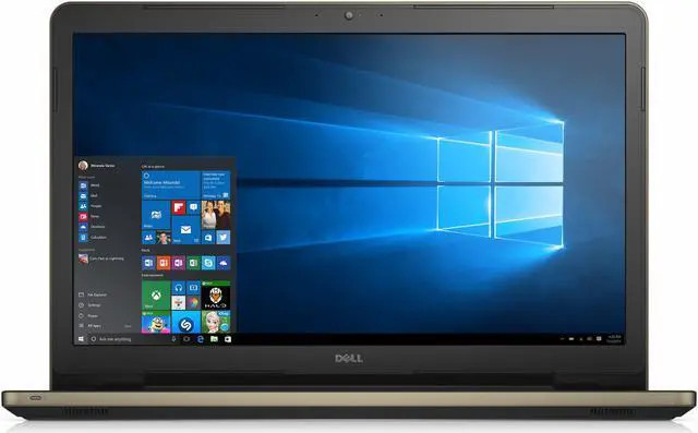Alt view image 2 of 6 - Dell Inspiron 17 5000 5755 17.3" 16:9 Notebook 1600 x 900 AMD A-Series A8-7410 Quad-core 4 Core 2.20 GHz - 12GB DDR3L SDRAM - 1TB HDD - DVDRW - Windows 10 - Backlit keyboard - Gold - I5755-2571GLD