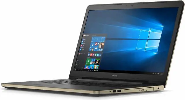 Alt view image 4 of 6 - Dell Inspiron 17 5000 5755 17.3" 16:9 Notebook 1600 x 900 AMD A-Series A8-7410 Quad-core 4 Core 2.20 GHz - 12GB DDR3L SDRAM - 1TB HDD - DVDRW - Windows 10 - Backlit keyboard - Gold - I5755-2571GLD