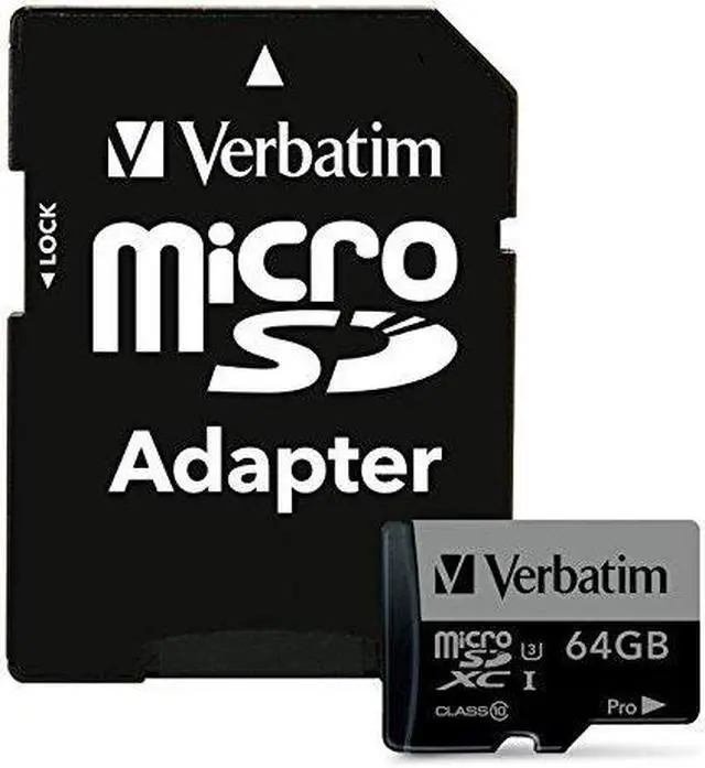 Alt view image 9 of 20 - Verbatim Memory Card microSDXC w/Adapter 64GB BK/GY 47042