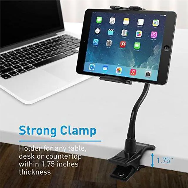 Alt view image 7 of 18 - MACALLY CLIPMOUNT Adjustable Clip-on Mount Holder for Tablet or Smartphone