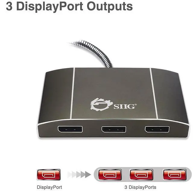 Alt view image 5 of 10 - SIIG CE-DP0D12-S1 DisplayPort 3 Port Splitter
