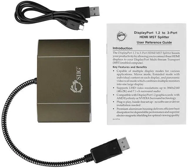 Alt view image 7 of 10 - SIIG CE-DP0D12-S1 DisplayPort 3 Port Splitter