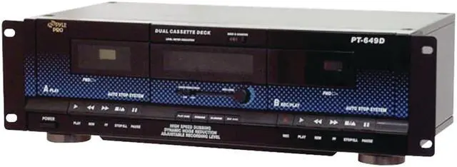 Alt view image 3 of 10 - Pyle Home PT649D Dual Cassette Deck