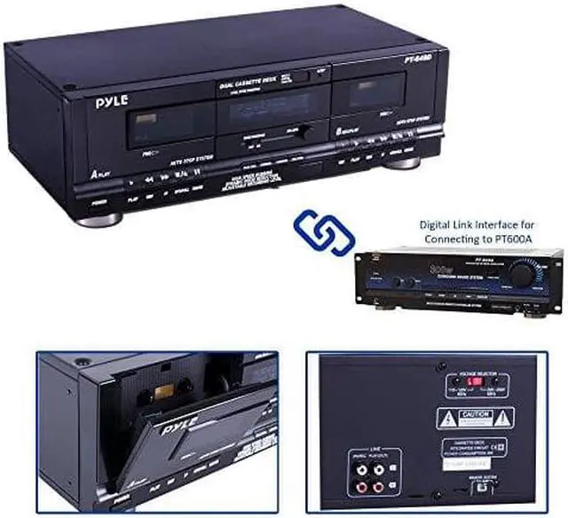 Alt view image 5 of 10 - Pyle Home PT649D Dual Cassette Deck