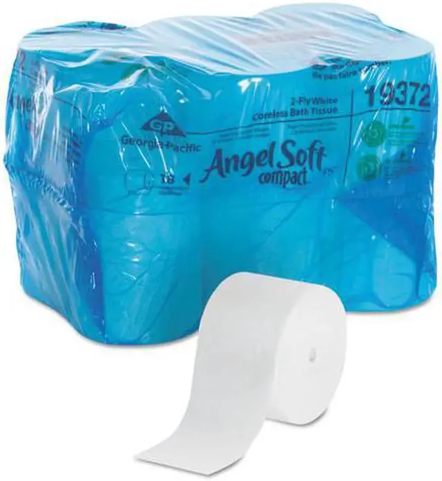 Alt view image 3 of 10 - GEORGIA-PACIFIC 19372 Toilet Paper,Compact,Coreless,2Ply,PK18