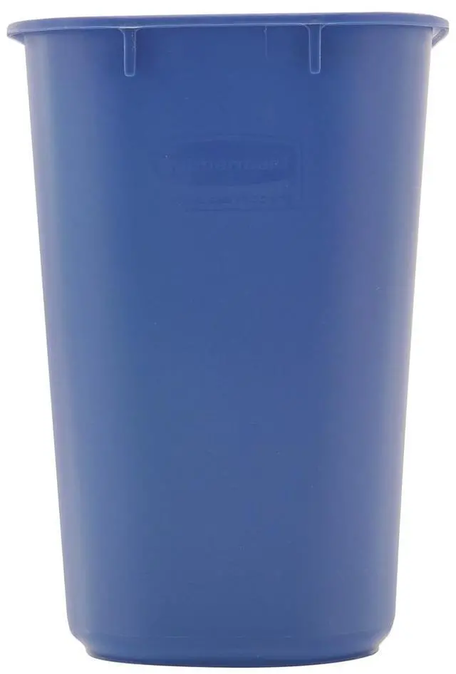 Alt view image 3 of 13 - Small Deskside Recycling Container, Rectangular, Plastic, 13.625Qt, Bl
