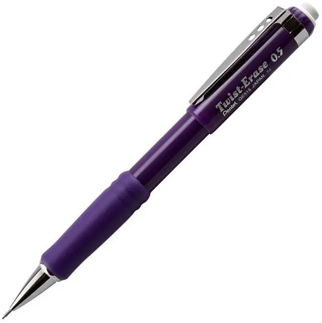 Alt view image 3 of 3 - Pentel QE515V Twist-Erase III Mechanical Pencil HB, #2 Pencil Grade - 0.5 mm Lead Size - Violet Lead - Violet Barrel - 1 Each