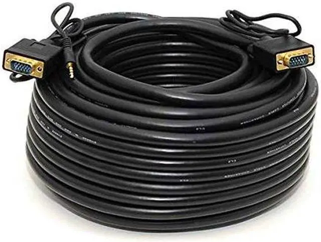 Alt view image 2 of 13 - Monoprice 100Ft Super Vga Hd15 M/M Cable W/ Stereo Audio And Triple Shielding