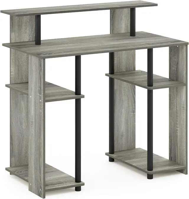 Main image of Furinno JAYA Simple Design Computer Writing Desk, French Oak Grey/Black