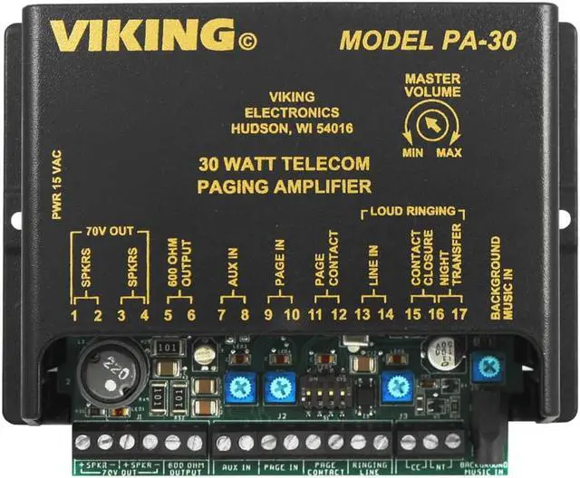 Main image of Viking Electronics Viking 30 Watt Telecom Paging Amp