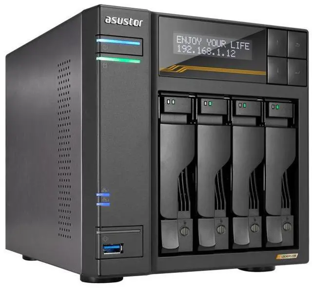 Alt view image 8 of 8 - Asustor Lockerstor 4 Gen3 AS6804T 4 Bay NAS, Quad-Core 2.3GHz CPU, Dual USB 4 Ports, Dual 10GbE Ports, Dual 5GbE Ports, 16G ECC RAM DDR5, Four M.2 SSD Slots (Diskless)