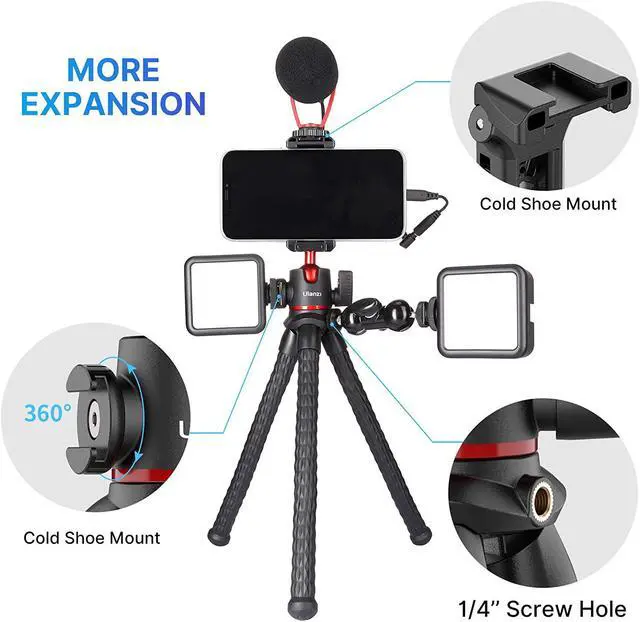 Alt view image 4 of 7 - ULANZI MT-33 Camera Tripod,Flexible Mini Tripod with 1/4" Screw for Magic Arm,Octopus Tripod Compatible with iPhone 12 Samsung Canon Nikon Sony Cameras