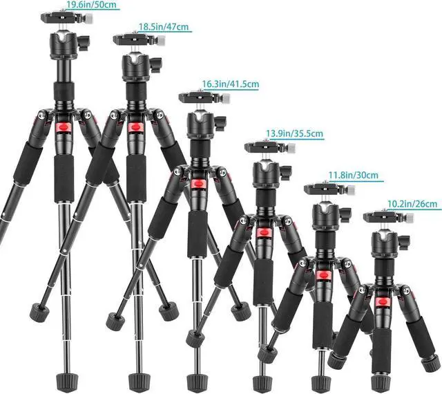 Alt view image 4 of 7 - Portable Desktop Mini Tripod Aluminum Alloy 20''/ 50cm Desk Tripod with 360 Degree Ball Head, 1/4 inch Quick Shoe Plate for DSLR Camera Video Camcorder, Load up to 11 pounds/5 kilograms