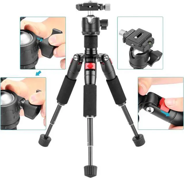 Alt view image 6 of 7 - Portable Desktop Mini Tripod Aluminum Alloy 20''/ 50cm Desk Tripod with 360 Degree Ball Head, 1/4 inch Quick Shoe Plate for DSLR Camera Video Camcorder, Load up to 11 pounds/5 kilograms