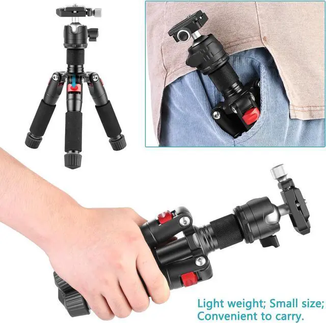 Alt view image 7 of 7 - Portable Desktop Mini Tripod Aluminum Alloy 20''/ 50cm Desk Tripod with 360 Degree Ball Head, 1/4 inch Quick Shoe Plate for DSLR Camera Video Camcorder, Load up to 11 pounds/5 kilograms