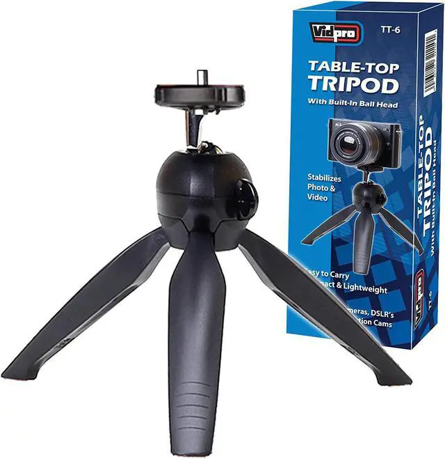 Alt view image 5 of 9 - vidpro tt-6 table-top tripod with built-in ball head