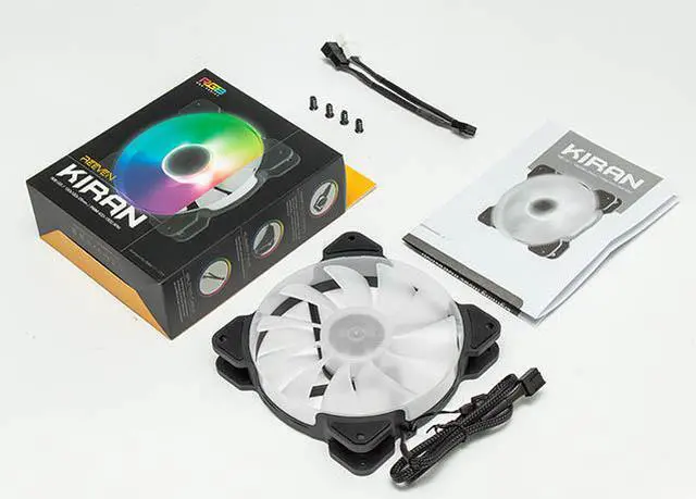 Alt view image 6 of 7 - Reeven Kiran 120mm High Airflow RGB LED Case/CPU cooler Fan, Standalone Model(Not Require Motherboard RGB Header)