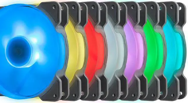 Alt view image 2 of 7 - Reeven Kiran 120mm High Airflow RGB LED Case/CPU cooler Fan, Standalone Model(Not Require Motherboard RGB Header)