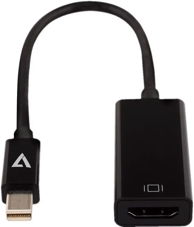 Alt view image 6 of 7 - V7 Mini DisplayPort to HDMI Adapter Black Slim CBLMH1BLKSL1E