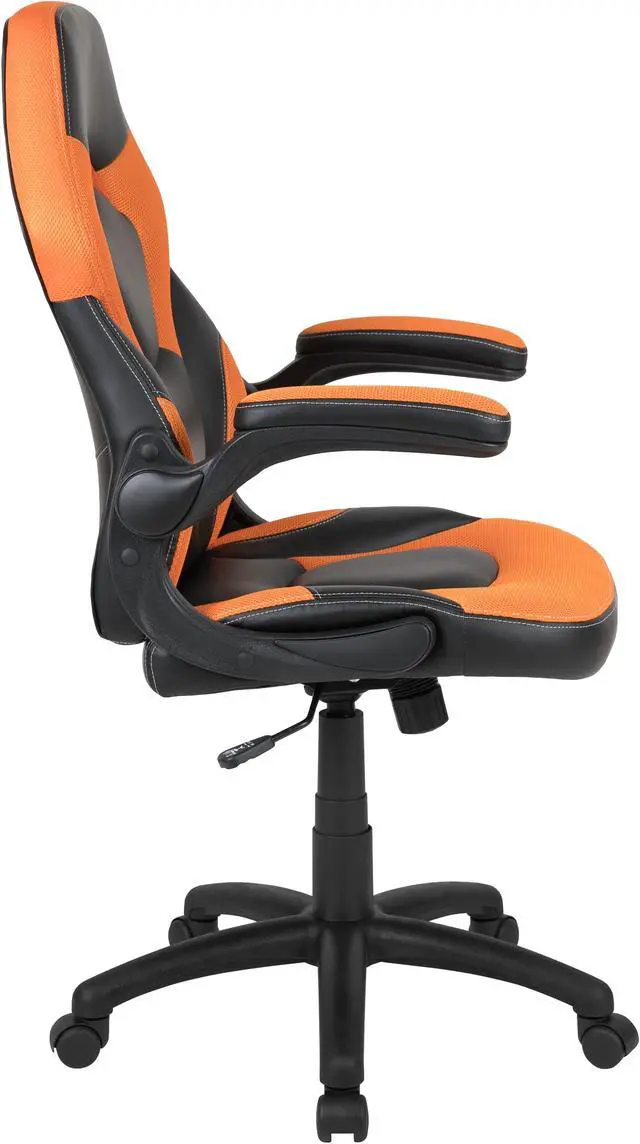 Alt view image 3 of 20 - X10 Gaming Chair Racing Office Ergonomic Computer PC Adjustable Swivel Chair with Flip-up Arms, Orange/Black LeatherSoft